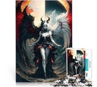 1000 Pieces Puzzles for Adults teenagers Gothic Angel and Devil Made of cardboard for age 14+ Quiz game Fun at Home Activities, Birthday Present,Travel Gifts。size：26x38cm/10.24x14.96inch