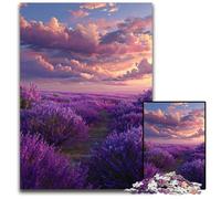 1000 Pieces Puzzles for Adults Teenagers Lavender Garden Wooden Puzzles Educational Games DIY Toys, Birthday Present, Gifts for Age 14 50X75CM
