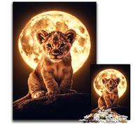 1000 Pieces Puzzles for Adults Teenagers Lion Cub Wooden Jigsaw Puzzles Fun Games, Is Ideal As A Gift for The Whole Family for for Age 14 50X75CM