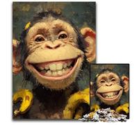 1000 Pieces Puzzles for Adults Teenagers Monkey Eating Banana Puzzle Fun Games, Is Ideal As A Gift for The Whole Family for for Age 14 50X75CM