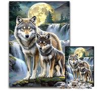 1000 Pieces Puzzles for Adults Teenagers Moon Wolf Wooden Puzzles for Home Decoration Gifts, Family Challenging Toy Perfect for Game Nights 50X75CM