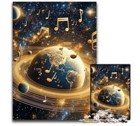 1000 Pieces Puzzles for Adults Teenagers Music Earth Cardboard Jigsaw Puzzles Fun Games, Is Ideal As A Gift for The Whole Family for for Age 14 26X38CM