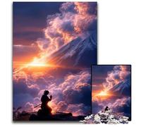 1000 Pieces Puzzles for Adults Teenagers Ninja at Sunset Wooden Puzzles for Home Decoration Gifts, Family Challenging Toy Perfect for Game Nights 50X75CM