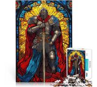 1000 Pieces Puzzles for Adults teenagers Paladin Stained Glass Made of cardboard，Suitable for ages 14 and up Antistress Difficult challenge Fun at Home Activities, Birthday Present,Travel Gifts。