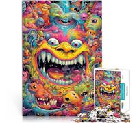 1000 Pieces Puzzles for Adults teenagers Psychedelic Monsters Made of wood,for ages 14 and over Play toys It is ideal as a gift for the whole family。size:50x75cm/14.96x20.47inch