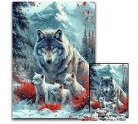 1000 Pieces Puzzles for Adults Teenagers Snow Wolf Cardboard Jigsaw Puzzles for Birthdays, Holidays, And Home Decor 26X38CM
