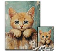 1000 Pieces Puzzles for Adults Teenagers Sweet Cat Cardboard Jigsaw Puzzles Fun Games, Is Ideal As A Gift for The Whole Family for for Age 14 26X38CM