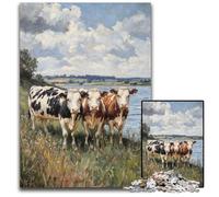 1000 Pieces Puzzles for Adults Teenagers Three Cows Wooden Puzzles for Teenagers, Couples, And Friends for Birthdays, Christmas 50X75CM