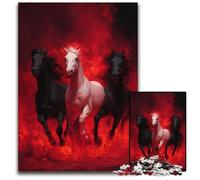 1000 Pieces Puzzles for Adults Teenagers Three Horses Cardboard Jigsaw Puzzles Fun Games, Is Ideal As A Gift for The Whole Family for for Age 14 26X38CM