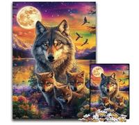 1000 Pieces Puzzles for Adults Teenagers Wolf Under The Moon Puzzle Fun Games, Is Ideal As A Gift for The Whole Family for for Age 14 50X75CM