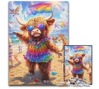 1000 Pieces Puzzles for Adults Teenagers Yak on Vacation Wooden Jigsaw Puzzles Difficult And Challenge, Great Gifts And Toys for Age 14 50X75CM