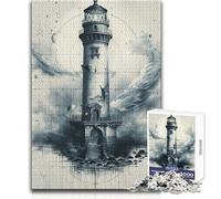 1000 Pieces Puzzles for Adults The Architects Lighthouse Enjoy Cozy Calm Downtime Hours Clean Cut Durable Play Craft Toy Size 38x52cm