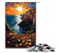 1000 Pieces Puzzles for Adults The Colorful Psychedelia of Cinque Terre Decompressing Intellectual Educational Toy Gifts Ideas 75x50cm