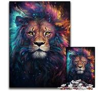 1000 Pieces Puzzles for Adults The Colorful Psychedelia of Cosmic Lion Paper Puzzles Challenging Brain Teaser - Relaxing Toy for Teenagers 1000 PCS(38x26cm)