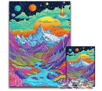 1000 Pieces Puzzles for Adults The Colorful Psychedelia of Mont Blanc Difficult Puzzles for Adults Perfect for Christmas Halloween Easter New Year 1000 PCS(75x50cm)