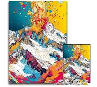1000 Pieces Puzzles for Adults The Colorful Psychedelia of Mont BlancPaper Jigsaw Challenging DIY Brain Teaser Perfect Family Game Or Decorative Gift 1000 PCS(38x26cm)