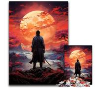 1000 Pieces Puzzles for Adults The Colorful Psychedelia of Sunset Samurai Difficult Puzzles for Adults Perfect for Christmas Halloween Easter New Year 1000 PCS(38x26cm)