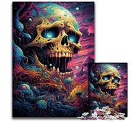 1000 Pieces Puzzles for Adults The Colorful Psychedelic World of Fantasy Skulls Difficult Puzzles for Adults Perfect for Christmas Halloween Easter New Year 1000 PCS(75x50cm)