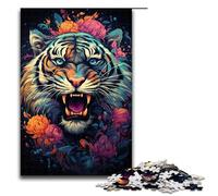 1000 Pieces Puzzles for Adults The Colorful Psychedelicism of Smoke Tiger Decompressing Intellectual Educational Toy Gifts Ideas 75x50cm