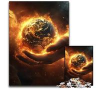 1000 Pieces Puzzles for Adults The Earth in The Palm of Your Hand Cardboard Puzzles Intricate Design for Teenagers, DIY Decor, And Brain-Boosting Fun 26X38CM