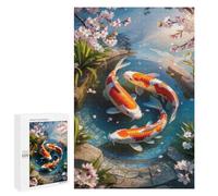 1000 Pieces Puzzles for Adults - The Koi Fish Swimming in The Beautiful Pond in Spring Puzzle Game Wonderful Puzzle Great Gifts Educational Toy