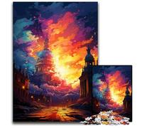 1000 Pieces Puzzles for Adults The Psychedelic Christiansborg Palace Wooden Jigsaw Challenging DIY Brain Teaser Perfect Family Game Or Decorative Gift 1000 PCS(75x50cm)