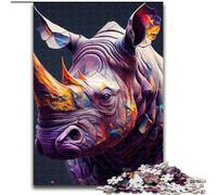 1000 Pieces Puzzles for Adults The Shy Rhino Made of Wood, Making It A Great Gift for Family Fun 50x75cm for Teenager & Family Fun