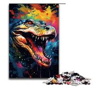 1000 Pieces Puzzles for Adults There Are Lots of Colorful Splashes Around The Crocodil Decompressing Intellectual Educational Toy Gifts Ideas 75x50cm