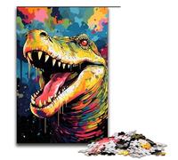 1000 Pieces Puzzles for Adults There Are Lots of Colorful Splashes Around The Crocodil Decompressing Intellectual Educational Toy Gifts Ideas 75x50cm