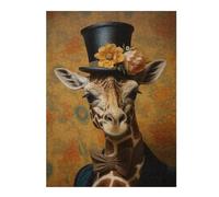 1000 Pieces Puzzles for Adults - There is A Giraffe Wearing A Top Hat and A Bow Tie Puzzles Beginners Puzzle Toys, Spend Time to Get A Sense of Accomplishment for Home Decor