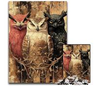 1000 Pieces Puzzles for Adults Three Owls Puzzle Learning Educational Toys,is Ideal As Gifts for The Whole Family for Ages 14+ 50X75CM