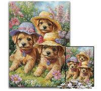 1000 Pieces Puzzles for Adults Three Puppies Puzzle Learning Educational Toys,is Ideal As Gifts for The Whole Family for Ages 14+ 26X38CM