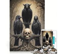 1000 Pieces Puzzles for Adults Three Ravens DIY Toys Parent-child Interaction Artists' Collection Fine Arts 38x26cm
