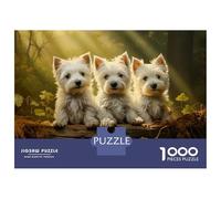 1000 Pieces Puzzles for Adults Three West Highland White Terriers Teenager Puzzles Brain Teaser Game Home Decoration for Is Ideal As A Gift 38x26cm/1000pcs
