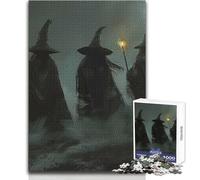 1000 Pieces Puzzles for Adults Three Witches of Halloween Unwind during Free Time Clean Cut Seamless Interlock Toy Size 38x26cm