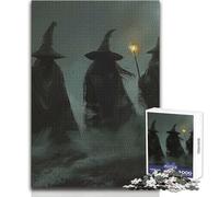 1000 Pieces Puzzles for Adults Three Witches of Halloween Unwind during Free Time Clean Cut Seamless Interlock Toy Size 38x52cm