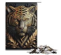 1000 Pieces Puzzles for Adults Tiger Golden Art Deco Decompressing Intellectual Educational Toy Gifts Ideas 75x50cm