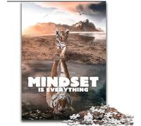 1000 Pieces Puzzles for Adults Tiger Mindset Jigsaw Puzzles Made of Wood,for Birthday Holiday Christmas 1000pcs(50x75cm)