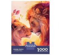 1000 Pieces Puzzles for Adults Together Forever Lion Love Teenager Puzzles Brain Teaser Game Home Decoration for Is Ideal As A Gift 70x50cm/1000pcs