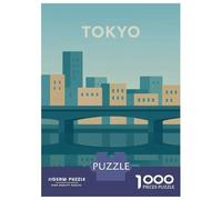 1000 Pieces Puzzles for Adults Tokyo Minimalist Cityscape Reflection Art Jigsaw Puzzle Family Games Difficult Hard Unique Gifts for Birthday And Christmas 52x38cm/1000pcs