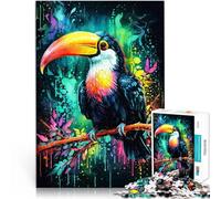 1000 Pieces Puzzles for Adults Toucan in a Colorful World Familienspiel für und Geeignet für die Schreibtischdekoration38x26cm