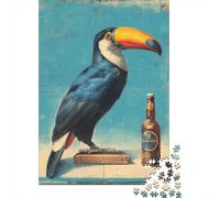 1000 Pieces Puzzles for Adults Toucan with Guinness Beer Jigsaw for Adults Anti-Stress Toys Difficult Hard Difficult And Challenge 52x38cm/1000pcs