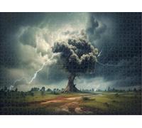 1000 Pieces Puzzles for Adults - Trees Blown by Strong Winds Approaching Tornado Perfect Interlocking Clear Printing - Adults Educational Puzzle Gift Ideal