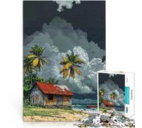 1000 Pieces Puzzles for Adults Tropical Hut Under Storm Clouds Lernspielzeug Angebot als Geschenk für die ganze Familie38x26cm