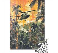 1000 Pieces Puzzles for Adults Tropical Jungle Helicopter Art Print Jigsaw for Adults Anti-Stress Toys Difficult Hard Difficult And Challenge 70x50cm/1000pcs