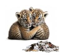 1000 Pieces Puzzles for Adults Two Baby Tigers Cubs Difficult Puzzles for Adults Relax & Challenge Colorful Home Decor Art for Friends 1000