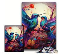 1000 Pieces Puzzles for Adults Two Colorful Hummingbirds Wooden Puzzles Size 50x75cm for Teenagers & Teens, Ideal Birthday