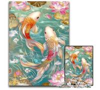 1000 Pieces Puzzles for Adults Two Koi Carps Puzzle Learning Educational Toys,is Ideal As Gifts for The Whole Family for Ages 14+ 50X75CM