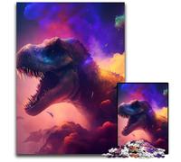 1000 Pieces Puzzles for Adults Tyrannosaurus Rex Nebula Challenging Puzzles Interactive Family Game, DIY Home Decor Brain Challenge Gift 26X38CM/10.23x14.96inch
