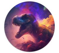 1000 Pieces Puzzles for Adults Tyrannosaurus Rex Nebula Round Puzzles 1000 Pieces for Adults Brain Teaser & Home Decor, Perfect 67.5x67.5cm